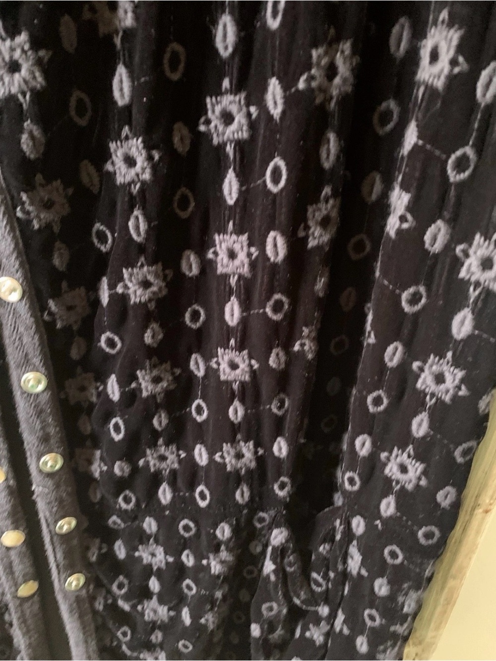 Johnny Was Black Velvet Patterned Hooded Longline jacket - Picture 4 of 9
